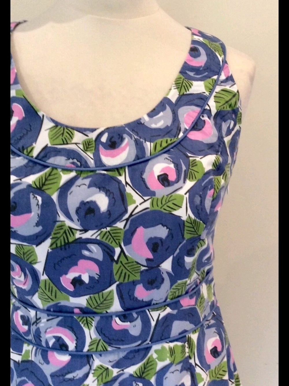 Boden Women's Multicolor Above The Knee Dress Retro Rose Size 12 L - Picture 7 of 10